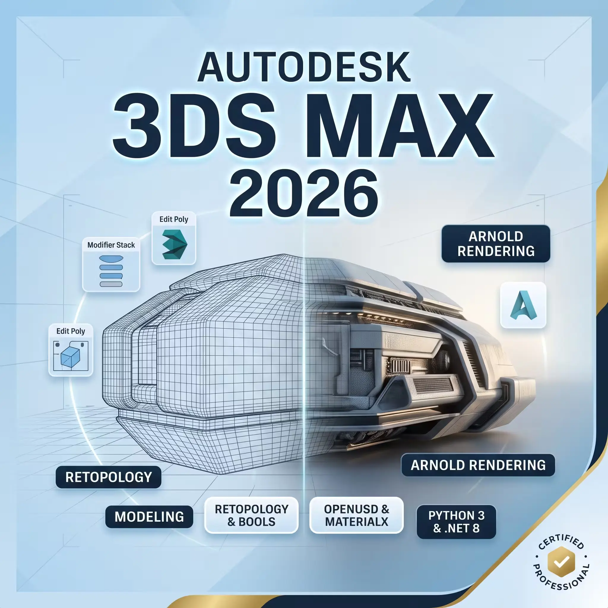 Autodesk 3ds Max 2026: Software de modelado 3D, animación y renderizado profesional