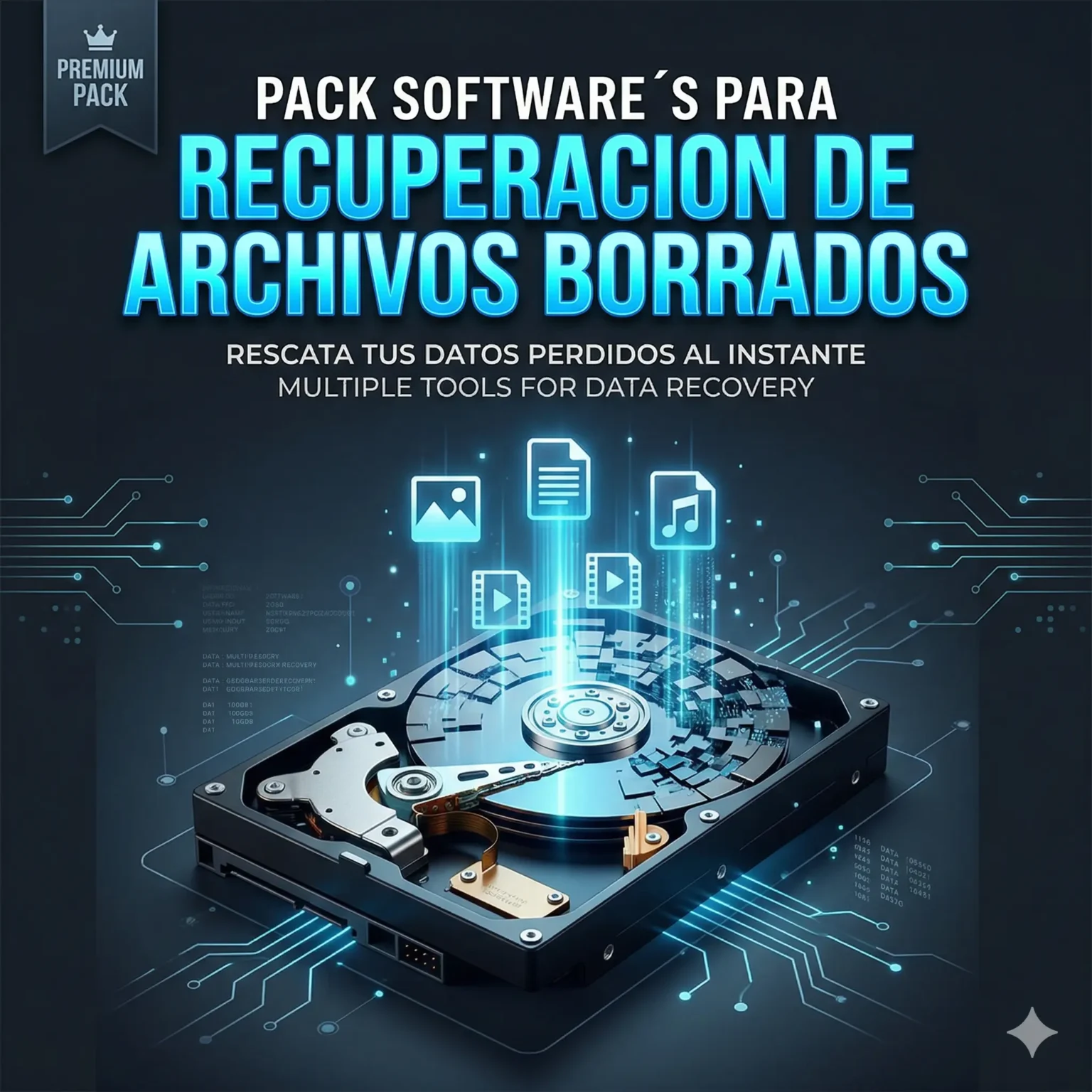 Pack de software para recuperar archivos borrados: Herramientas pro de rescate de datos en PC, USB y Discos
