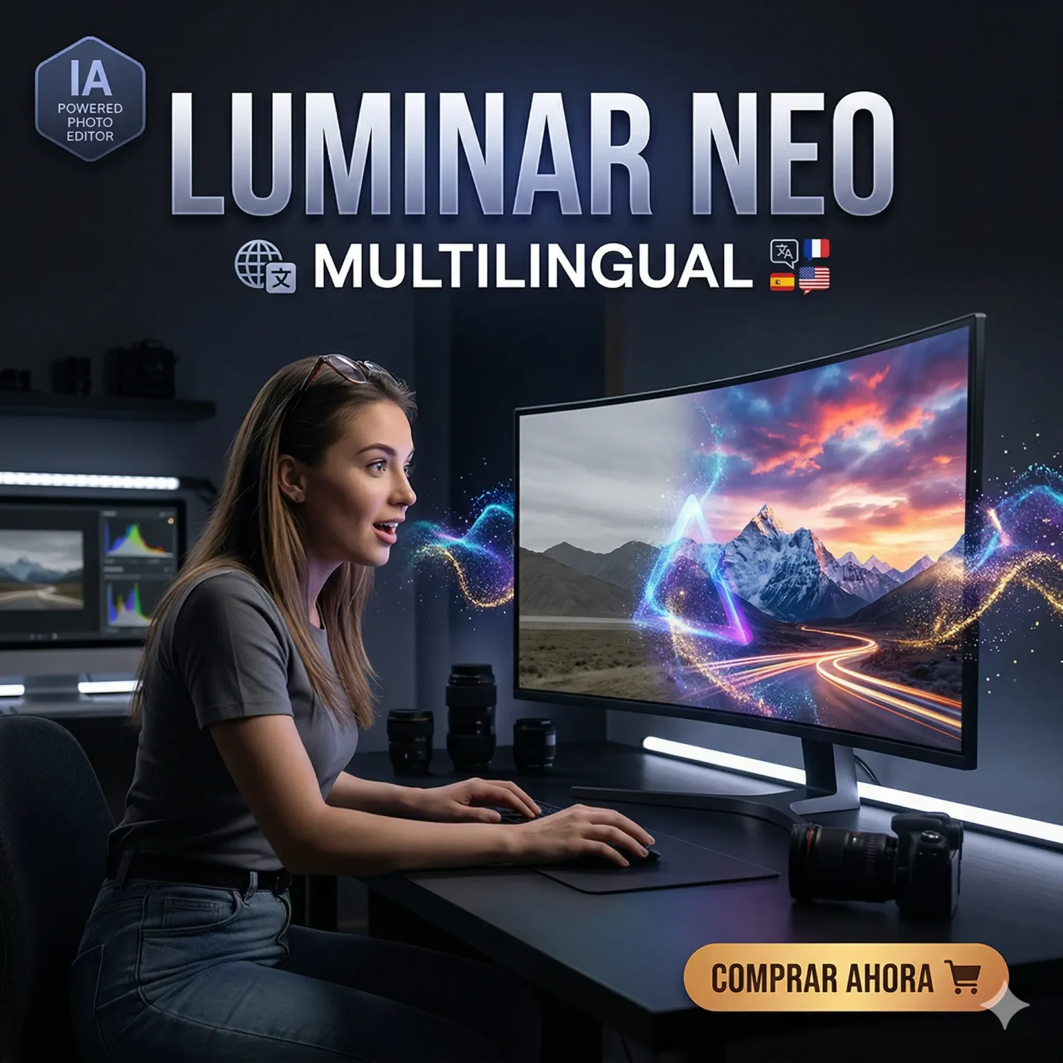Luminar neo multilingual: Editor fotográfico profesional con inteligencia artificial